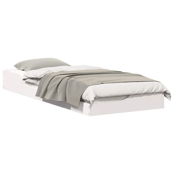 vidaXL Rám postele Bílá 100 x 220 cm Masivní borové dřevo