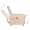 vidaXL Zvedací masážní křeslo krémové textil