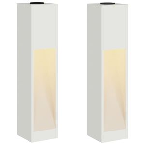 vidaXL Sol&aacute;rn&iacute; LED osvětlen&iacute; cesty 2 ks Tepl&aacute; b&iacute;l&aacute; 18 x 18 x 80 cm