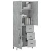 vidaXL Skř&iacute;ň highboard betonově &scaron;ed&aacute; 69,5x34x180 cm kompozitn&iacute; dřevo