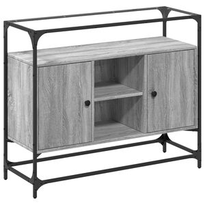vidaXL Př&iacute;born&iacute;k se skleněnou deskou &scaron;ed&aacute; sonoma 98x35x81 cm kompozit