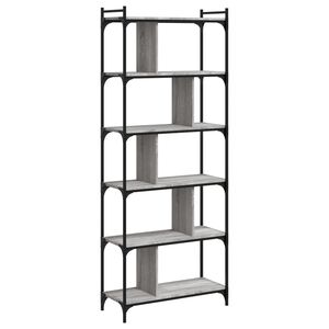 vidaXL Knihovna s 6 policemi &scaron;ed&aacute; sonoma 76x32x192 cm kompozitn&iacute; dřevo