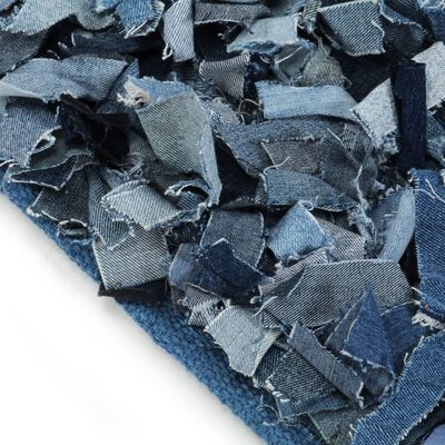 vidaXL Shaggy koberec riflovina 190 x 280 cm modrý