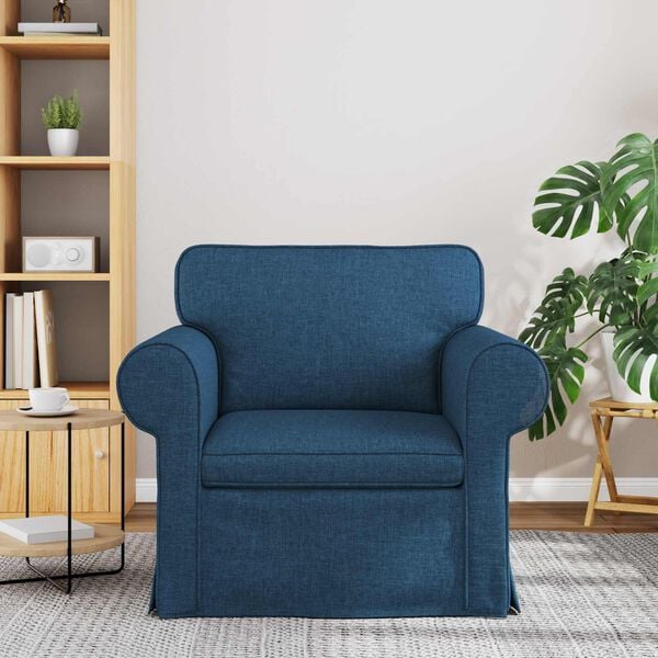 vidaXL Pohovka Modr&aacute; Celkov&eacute; rozměry: 95 x 82 x 80 cm (&Scaron; x H x V)