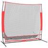 vidaXL Přenosn&aacute; baseballov&aacute; s&iacute;ť čern&aacute;/červen&aacute; 215x107x216 cm polyester