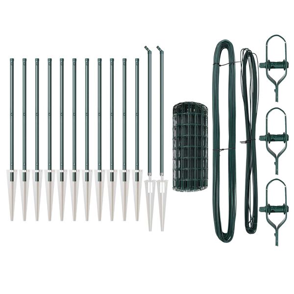 vidaXL Plot s sloupkem Zelen&aacute; 0,4 x 25 m Ocel a PVC