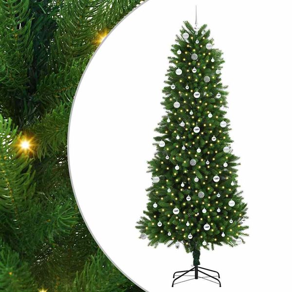 vidaXL V&aacute;nočn&iacute; stromeček s 300 LED diodami s stojanem Zelen&aacute; 240 cm PE