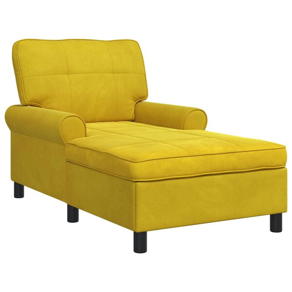 vidaXL Chaise Lounge s pol&scaron;t&aacute;řem Žlut&aacute; 91 x 157 x 91 cm samet