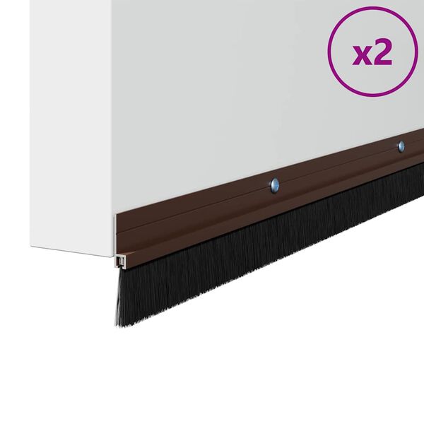 vidaXL Šroubovací těsnění dveřního kartáče 2 pcs Hnědá 100 cm