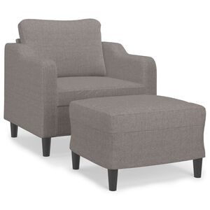 vidaXL Křeslo s podnožkou taupe 60 cm textil