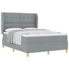 vidaXL Postel s boxspringem s čelo Světle &scaron;ed&aacute; 190 x 140 cm textil