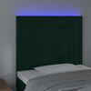 vidaXL Čelo postele s LED tmavě zelen&aacute; 100x5x118/128 cm samet