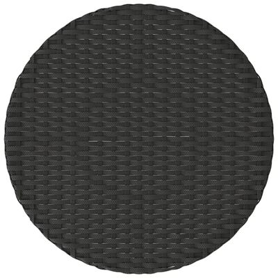 vidaXL 3dílný bistro set s poduškami černý polyratan
