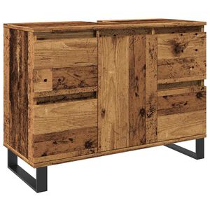 vidaXL Koupelnov&aacute; skř&iacute;ňka pod umyvadlo old wood 80x33x60 cm kompozit