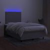 vidaXL Box spring postel s matrac&iacute; a LED světle &scaron;ed&aacute; 120x190 cm textil