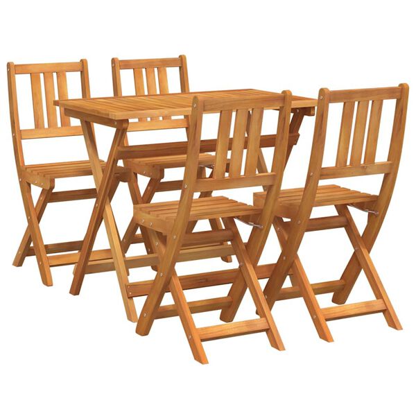 vidaXL Zahradní bistro set 5 pcs Hnědá masivní akáciové dřevo
