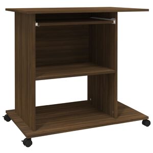 vidaXL Poč&iacute;tačov&yacute; stůl hněd&yacute; dub 80 x 50 x 75 cm kompozitn&iacute; dřevo