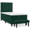 vidaXL Box spring postel s matrac&iacute; tmavě zelen&aacute; 100x200 cm samet