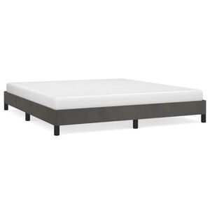 vidaXL R&aacute;m postele bez matrace tmavě &scaron;ed&yacute; 180 x 200 cm samet