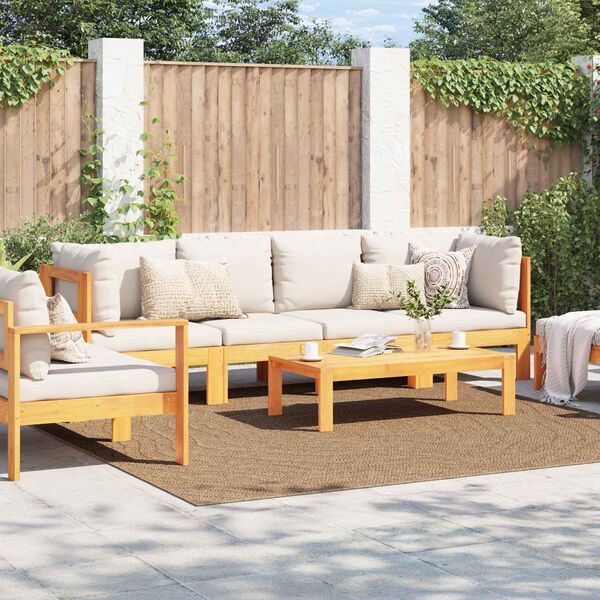 vidaXL Kusov&eacute; koberce Moir&eacute; HUARTE Př&iacute;rodn&iacute; 240 x 240 cm Polyester