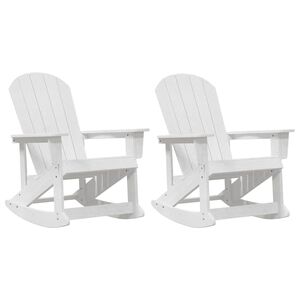 vidaXL Adirondack Houpac&iacute; Křesla 2 ks B&iacute;l&aacute; HDPE