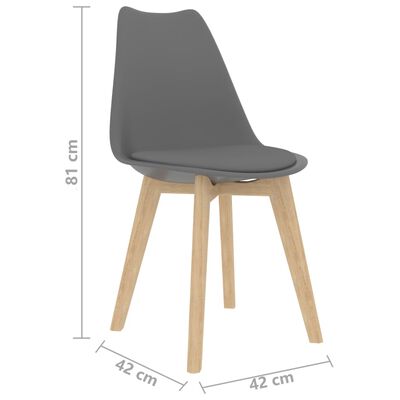 vidaXL Jídelní židle 4 ks šedé plast