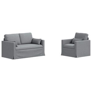 vidaXL Set pohovek 2 ks Světle &scaron;ed&aacute; textil