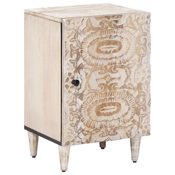 vidaXL Koupelnov&aacute; skř&iacute;ň B&iacute;l&aacute; 38 x 33,5 x 58 cm Masivn&iacute; mangov&eacute; dřevo