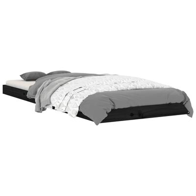 vidaXL Rám postele černý 75 x 190 cm Small Single masivní borovice