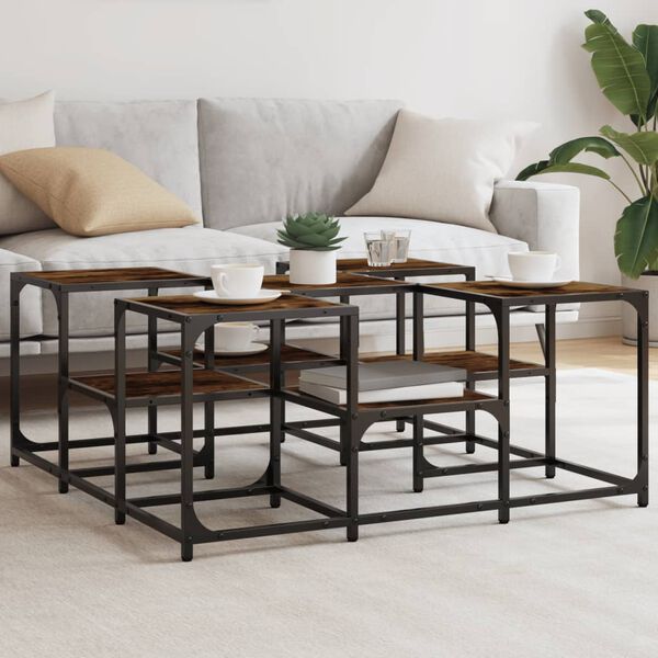 vidaXL Konferenční stolek kouřový dub 91 x 91 x 40 cm kompozitní dřevo