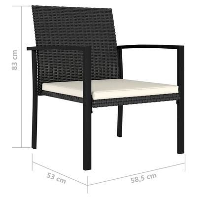 vidaXL Zahradní jídelní židle 2 ks polyratan černé