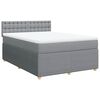 vidaXL Box spring postel s matrac&iacute; světle &scaron;ed&aacute; 140 x 200 cm textil