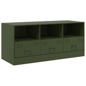 vidaXL TV skř&iacute;ňka olivově zelen&aacute; 99 x 39 x 44 cm ocel