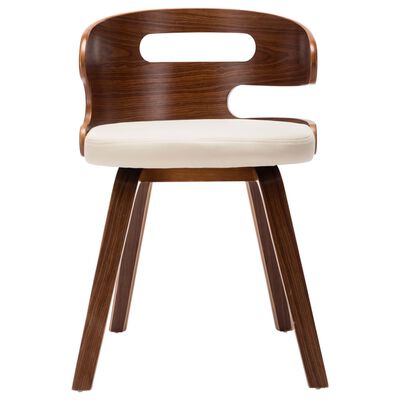 vidaXL Jídelní židle 2 ks krémové ohýbané dřevo a umělá kůže