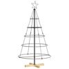 vidaXL V&aacute;nočn&iacute; kuželov&yacute; stromeček s stojanem Čern&aacute; 126 cm Ocel