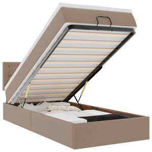 vidaXL Osmansk&yacute; postel s matrac&iacute; cappuccino 90x200cm uměl&aacute; kůže