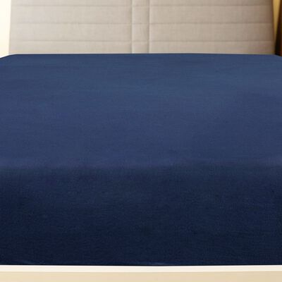 vidaXL Jersey prostěradlo námořnická modř 90 x 200 cm bavlna