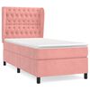 vidaXL Box spring postel s matrac&iacute; růžov&aacute; 90x190 cm samet