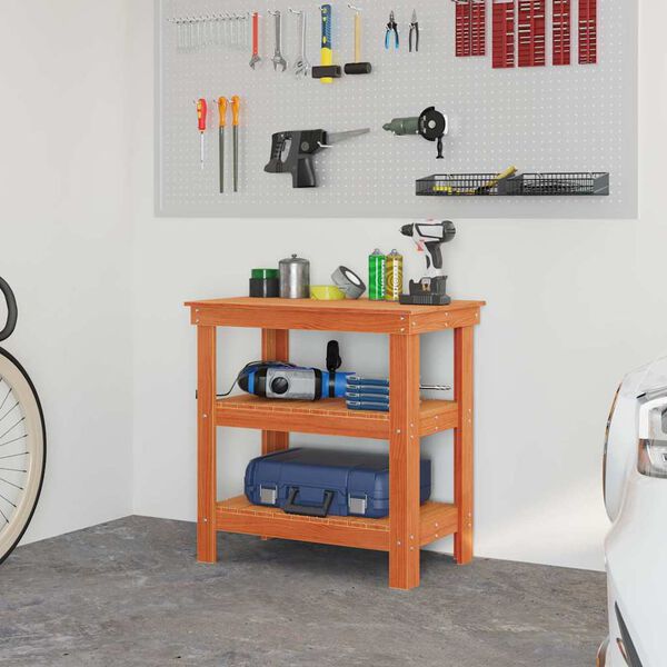 vidaXL Pracovní stůl s policí Voskově hnědá 78,5 x 50 x 80 cm