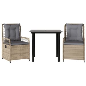 vidaXL 3d&iacute;ln&yacute; zahradn&iacute; j&iacute;deln&iacute; set s podu&scaron;kami b&eacute;žov&yacute; polyratan