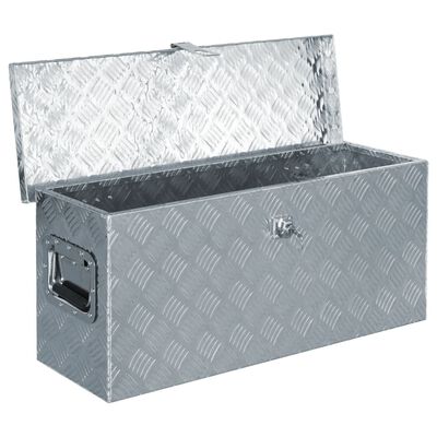 vidaXL Hliníkový box 76,5 x 26,5 x 33 cm stříbrný