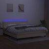 vidaXL Box spring postel s matrac&iacute; a LED kr&eacute;mov&aacute; 160x200 cm textil