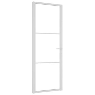 vidaXL Interiérové dveře 76x201,5cm Černé ESG sklo a hliník