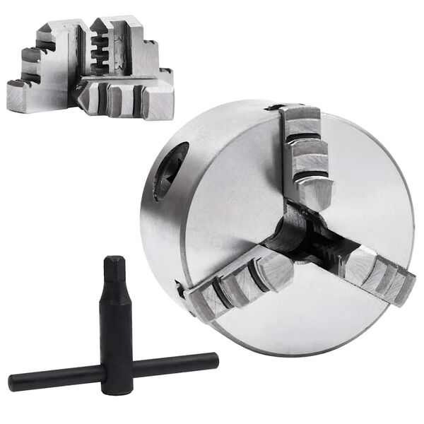 vidaXL 3čelisťov&eacute; samostřed&iacute;c&iacute; skl&iacute;čidlo soustruh 80 mm ocel