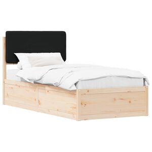 vidaXL R&aacute;m postele s čalouněn&yacute;m čelem s čelo Čern&aacute; 100 x 200 cm
