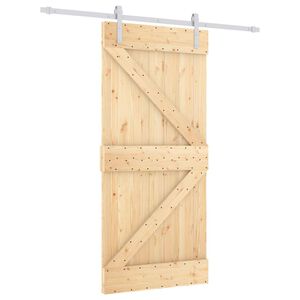 vidaXL Posuvn&eacute; dveře 95 x 210 cm Masivn&iacute; borov&eacute; dřevo (neupraven&eacute;)