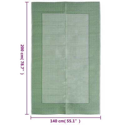 vidaXL Venkovní koberec zelený 140 x 200 cm PP