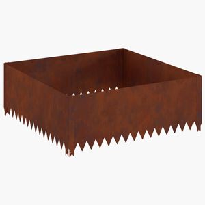 vidaXL Okraj tr&aacute;vn&iacute;ku 100 x 100 x 35 cm Ocel Rezav&aacute;