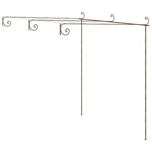 vidaXL Zahradn&iacute; pergola hněd&aacute; s patinou 3 x 3 x 2,5 m železn&aacute;