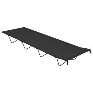 vidaXL Kempingov&aacute; postel 180 x 60 x 19 cm oxfordsk&aacute; l&aacute;tka ocel čern&aacute;